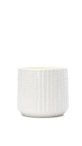 Arktiva Ceramic Planter Pot with Drainage Hole, 5 Inch Dia, Indoor and Outdoor, Home Patio Garden, Plants Flower Succulent, Textured Round (Black)