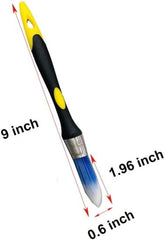 2pcs Round Head Paint Brush Set, 15 mm Household Bristle Paintbrushes, Dual-Color Tapered Bristles for Wall Painting Professional Household Supplies, Bule&White