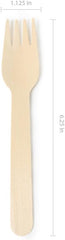 Disposable Wooden Fork (100 pcs) - Eco Friendly, Perfect for Picnic, Camping, Travel, Small Lunch Box, and Office Use