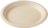6" Small Compostable Dessert Plates, Heavy-duty Unbleached Biodegradable Bagasse and Bamboo fiber Paper Plates, White