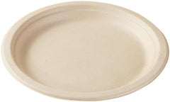 6" Small Compostable Dessert Plates, Heavy-duty Unbleached Biodegradable Bagasse and Bamboo fiber Paper Plates, White