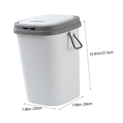 Decorative Waste Basket Modern Small Trash Can for Kitchen Bathroom Office Storage Bin Narrow Lid Press Action for Home Decor