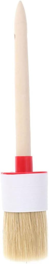 4pcs Round Bristle Brush Wooden Handle for Oil and Watercolor Painting for BBQ and Pastry Basting