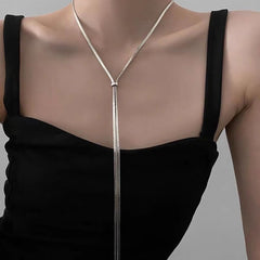 Dainty Gold Necklace for Women, Women's Trendy Y-Shaped Pendant Necklaces Layered Long Chain Necklace Jewelry