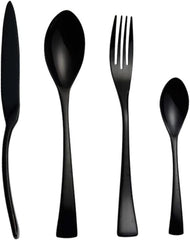 Mikinona 1pc Black Stainless Steel Dinner Fork Elegant Cutlery for Home Office and Restaurants for Serving Food Meat Steak and More Dishwasher Design