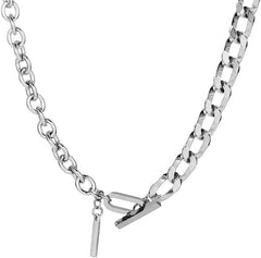 Fashion Simple Chunky Chain OT buckle Necklace Silver Choker Necklace Jewelry for Men Women