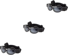 Angoily 2pcs Dog Sunglasses Straps Uv for Dogs Foldable Pet Eye Wear for Outdoor Activities Black