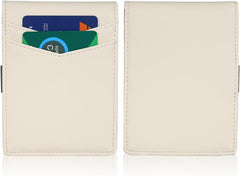 Minimalist Wallet for Men and Women - RFID Blocking Genuine Leather Slim Wallet with 12 Credit Card Slots, Money clip (Beige & Brown)