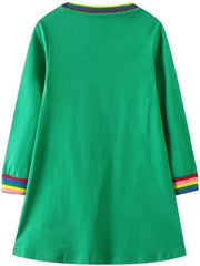 Girl's Cotton Dress - Kitties, Rabbits, Hearts, and Love - Perfect for Autumn and Winter