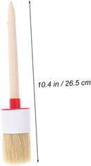 4pcs Round Bristle Brush Wooden Handle for Oil and Watercolor Painting for BBQ and Pastry Basting