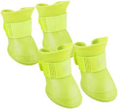 GOTOTOP 4Pcs Non Slip Silicone Dog Boots, All Weather Dog Rain Boots Shoes for Hot Pavement, Snow, Mud, and Rain (S)