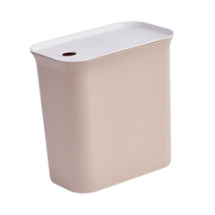 Floor Standing Trash Can with Lid Kitchen Garbage Bin Waterproof Household Wastebasket for Bathroom Living Room Office Slim Design Easy to Clean Space Saving