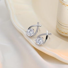 1 Pair Elegant Twisted Teardrop Stud Earrings for Women Drop Earrings Jewelry