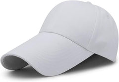 4.33" Extra Long Bill Baseball Cap - 100% Cotton Men Women Plain Adjustable Hat