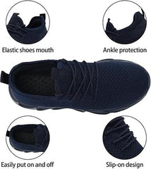 EGMPDA Men's Tennis Shoes Slip On Running Walking Sneakers Casual Fashion Workout Gym Athletic Sport Hiking Sneakers Non Slip Lightweight Breathable