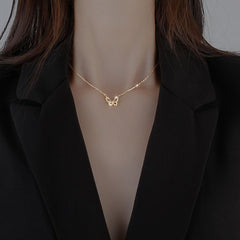 14K Gold Plated Dainty Cubic Zirconia Pendant Necklaces for Women, Butterfly Chain Necklaces Jewelry Gifts for Women