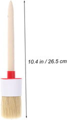 4pcs Ergonomic Wooden Handle Bristle Brush Round Brush for BBQ Griddle Painting Chalk for Boys and Girls