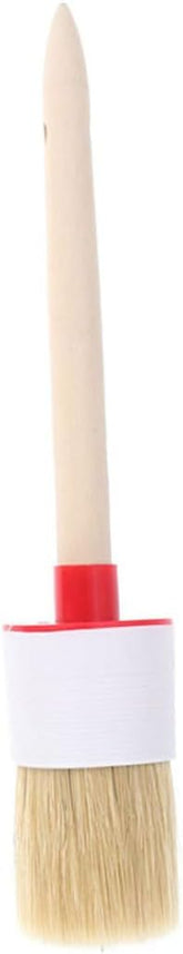 Milisten 4pcs Round Bristle Oil Painting Brush Wooden Handle Versatile for Bbq Baking Art Projects Random Bristle