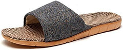 XGOPTS Open Toe Flax Slippers for Women Men Lightweight Skidproof Silent Floor Indoor House Slippers Unisex Linen Summer Beach Shoes