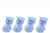 4 Pcs Dog Cat Rain Boots TEP Rain Shoes Paw Protector Dog Walking Shoes Pupp (Pink, M)