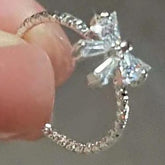 1PCS Fashion Romantic Lovely White Bowknot Rings for Female Jewelry Ring with Shiny Bow Tie Rings,Adjustable Opening