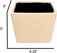 Admired By Nature 5" Ceramic Flower Planter, Ceramic Pot Planter, Plant Home Décor, Brown