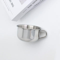 Coffee Cups Set, Stainless Steel Espresso Cup with Saucer and Spoon, Tea Cup and Saucer Set, Coffee Mugs Drinkware for Latte, Cappuccino, Milk, Tea