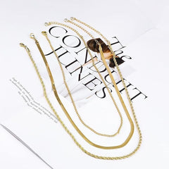 Fashionable and Minimalist Layered Women's Necklace, Exquisite Gold Cuban Chain Layered Necklace