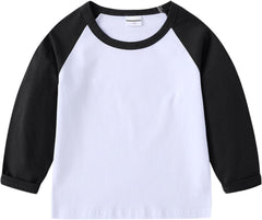 Toddler Long Sleeve Color Block T-Shirts Cotton Crewneck Tees Soft Undershirt Shirt Top for Baby Boys Toddler Clothes