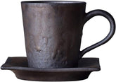 123Arts Ceramic Retro Rust Style Coffee Mug Teacup Set with Saucer,120ml