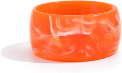 Gold Bangle Bracelets for Women Wide Face Resin Dyed Cuff Bold Stylish Layered Jewelry Unique Wristwear