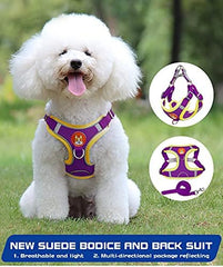 Dogs Harness Vest and Leash Antiescape Cat Chest Strap Pet Collar for Small Breeds Dog Accessories French Bulldog Chihuahua (Red, L)