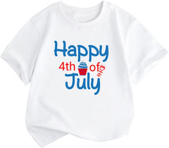 Summer Toddler Boys Girls Short Sleeve Independence Day Letter Prints T Shirt Tops 2PCS Boys T Shirts 16 18