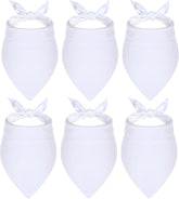 White Dog Bandana, 6 PCS Blank Dog Bandanas Sublimation Pet Bandana DIY Plain Bandanas Washable Triangle Dogs Scarf Pet Handkerchief or Bib for Dogs Puppy Cats Birthday Party Fun Idea Gift