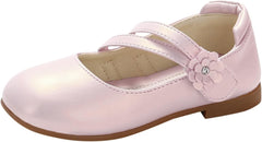 Girls Communio𝐧 Pu Leather Dress Shoes Flower Little Kid Mary Jane Ballet Flat𝐬 for Wedding Part𝐲 Communio𝐧 Shoes