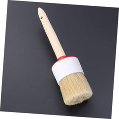 4pcs Ergonomic Wooden Handle Bristle Brush Round Brush for BBQ Griddle Painting Chalk for Boys and Girls