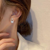 1 Pair Elegant Twisted Teardrop Stud Earrings for Women Drop Earrings Jewelry