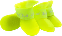 FEESHOW Waterproof Dog Shoes Dog Boots Paw Protectors for Hot Cold Pavement Anti-Slip Rubber Sole Puppy Shoes Black XX-Large