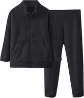 2-Piece Boys Girls Fleece 𝐏a𝐣amas Set Flannel 𝐏js Winter 𝐒leepwear 𝗟oungewear Full Zip Jacket Tops Pants for Kids