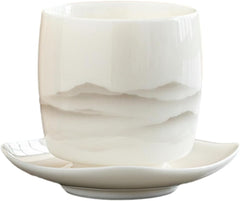 Ink landscape sheep fat jade ceramic master cup, Chinese household kung fu tea set - tea tasting cup