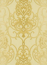 Rubinia, Matt Gloss Effects Floral Leaves Beige Wallpaper Sample