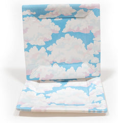 Caspari Blue Skies Square Salad & Dessert Plates - 8 Paper Plates per Pack