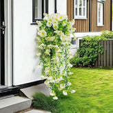 Artificial Flowers for Outdoors Faux Hanging Decoration, 1pack Summer Decor, Realistic Plants, Silk Flower for Porch Patio Balcony Planter Yard