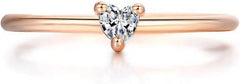 Womens Ring Small Heart Gold Color Elegant Stylish Jewelry Romantic Weddings Engagements