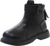 IWIHMIV Girls Riding Boots Kid Boots Toddler Girl Booties Kids Riding Boots Boys' Boots Girls Boys Ankle Boots Back Zipper Shoes