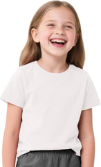 2 Pack T Shirts for Boys Girls Cotton Crewneck Short Sleeve Tee Basic Solid Color Tops Casual Loose Summer Blouse