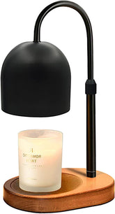 Candle Warmer Lamp, Adjustable Height with Timer & Dimmable, House Warming Gifts New Home Decor, Festival Gifts for Women, Wax Melts Warmer for Jar Candles with 2 Bulbs (Black)