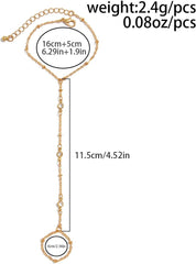 Chic Gold Hand Chain Bracelet with Ring for Women Beach and Summer Accessory