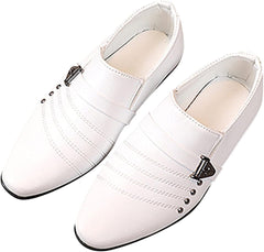 Boys Patent Formal Dress Shoes PU Leather Wedding Prom Footwear Tuxedo Shoes Slip-On Loafers Uniform Oxfords Shoes