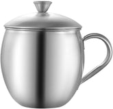 VALICLUD Handle Water Cup Stainless Steel Coffee Tumbler Drink Mug Lids for Home